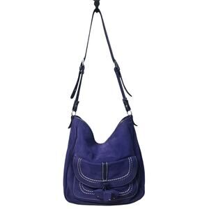 Kenzo Purple Suede Hobo Shoulder Bag Rare